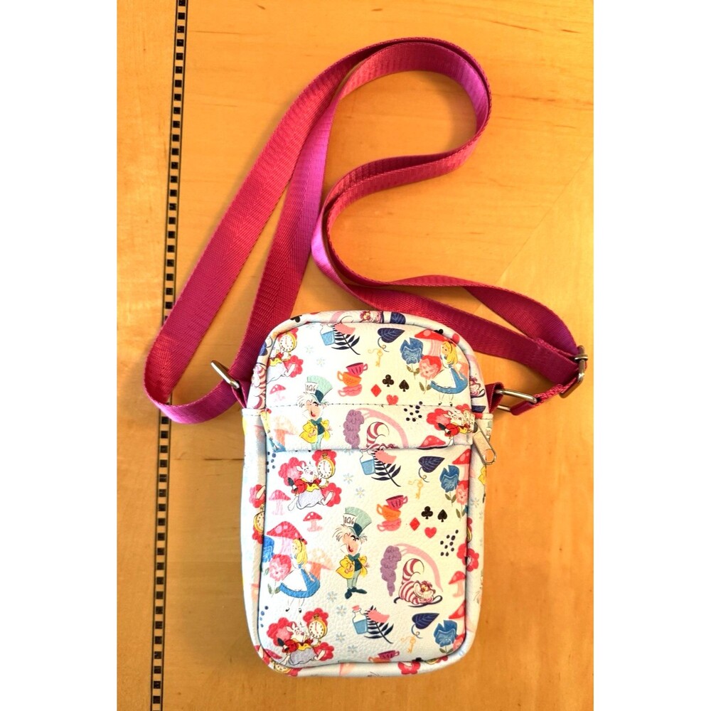 Buckle-Down Alice in Wonderland Crossbody Bag Teacups Mad Hatter Blue